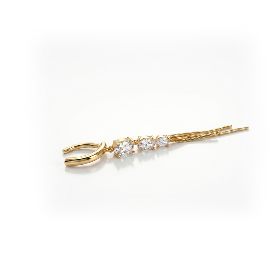 Clicker para el ombligo con piedras y cadenas
