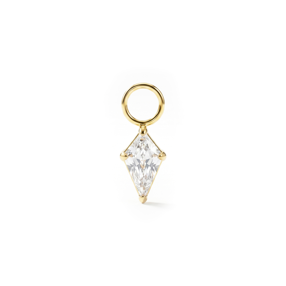 Colgante simple de titanio con piedra en forma de diamante