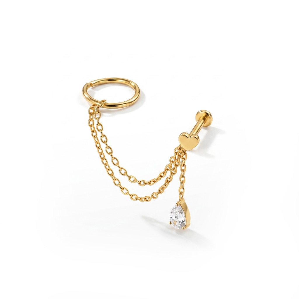 Cadena conectora de titanio con colgante