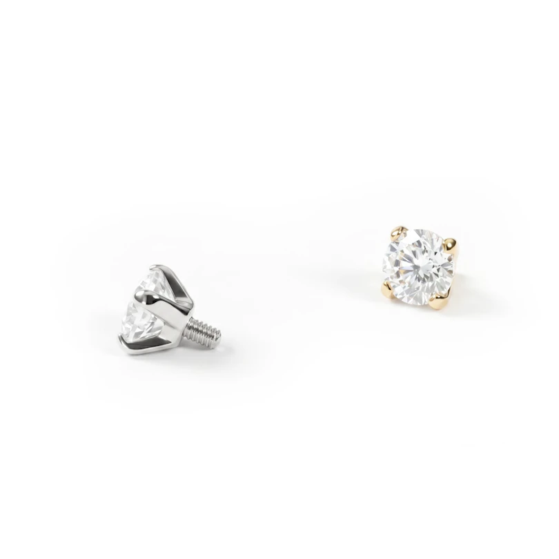Joya microdermal en oro de 14 quilates con brillante