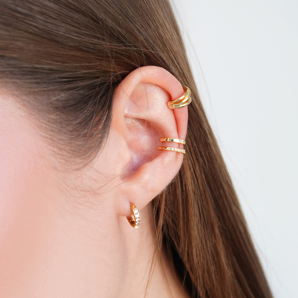 Doble ear cuff grueso con piedras