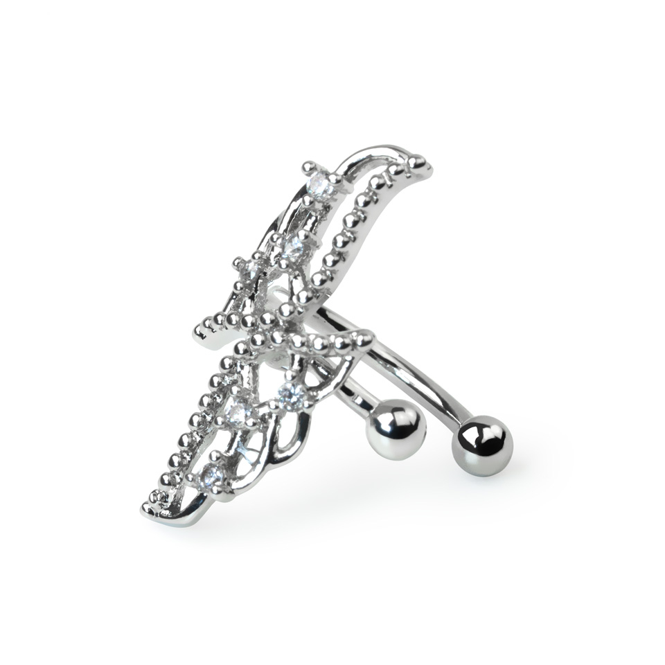 Ear cuff en acero quirúrgico con alas