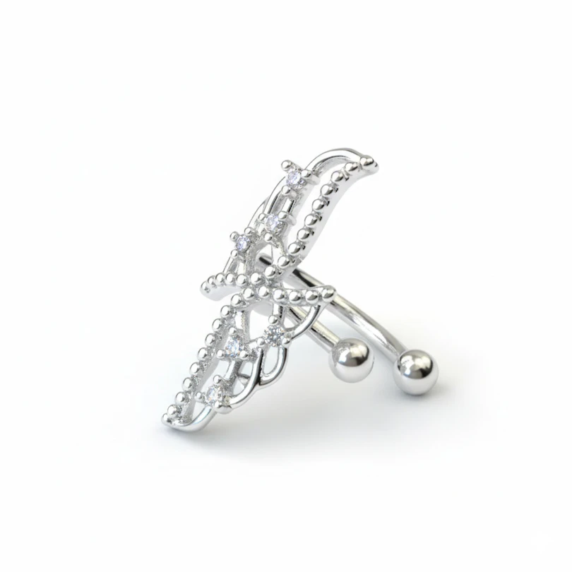 Ear cuff en acero quirúrgico con alas