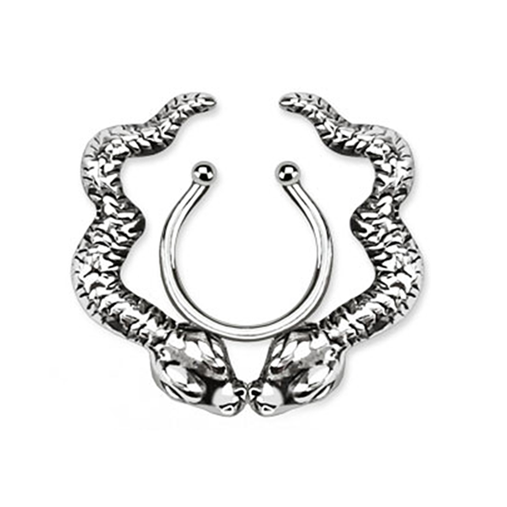 Fake piercing clip-on para el pezón con serpientes