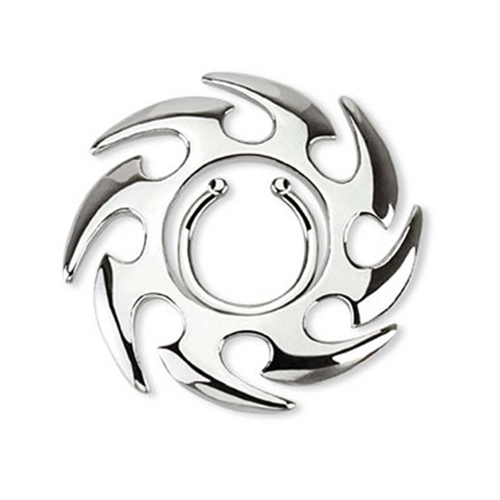 Fake piercing clip-on para el pezón con tribal en forma de sol