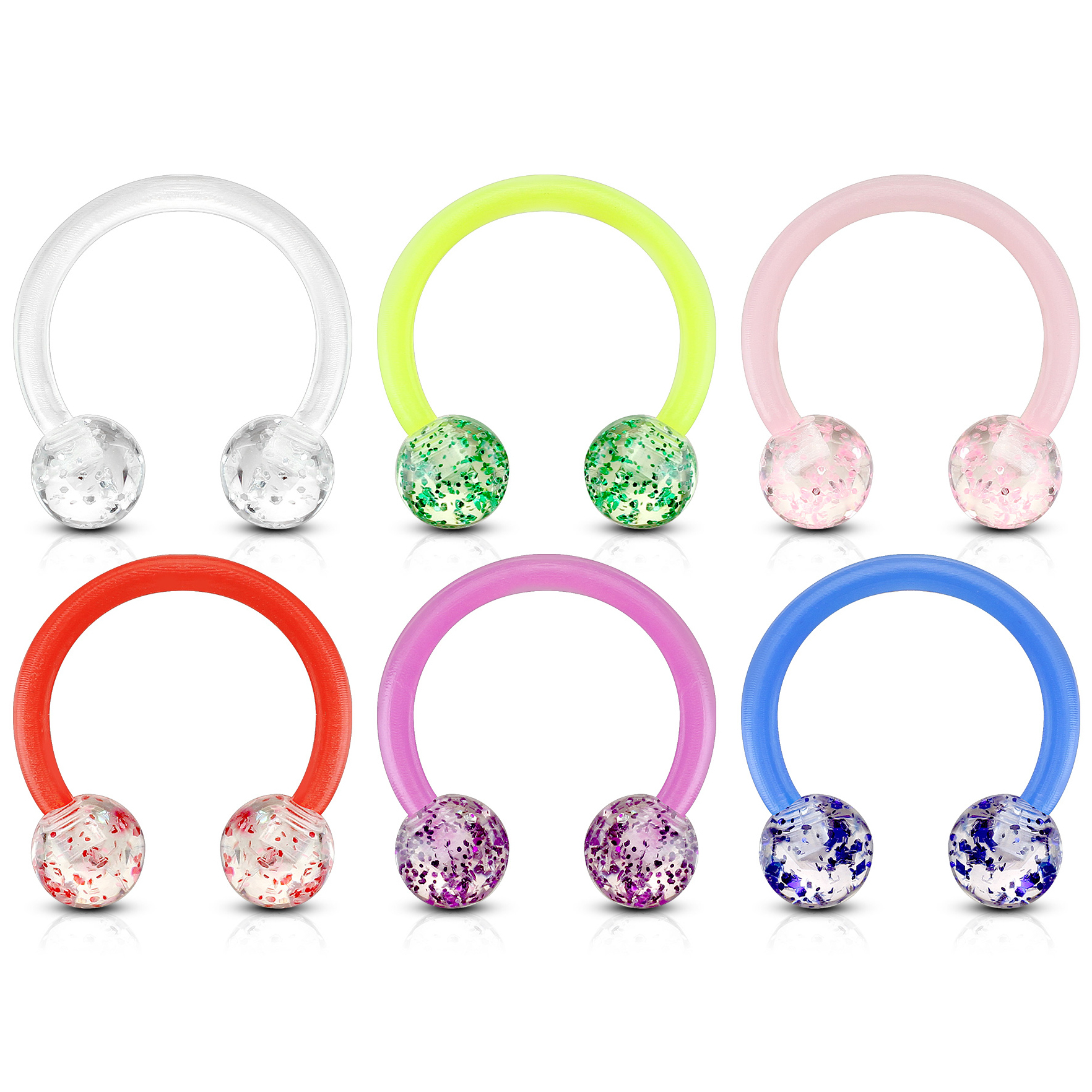 Herradura en acrílico con bolas de purpurina