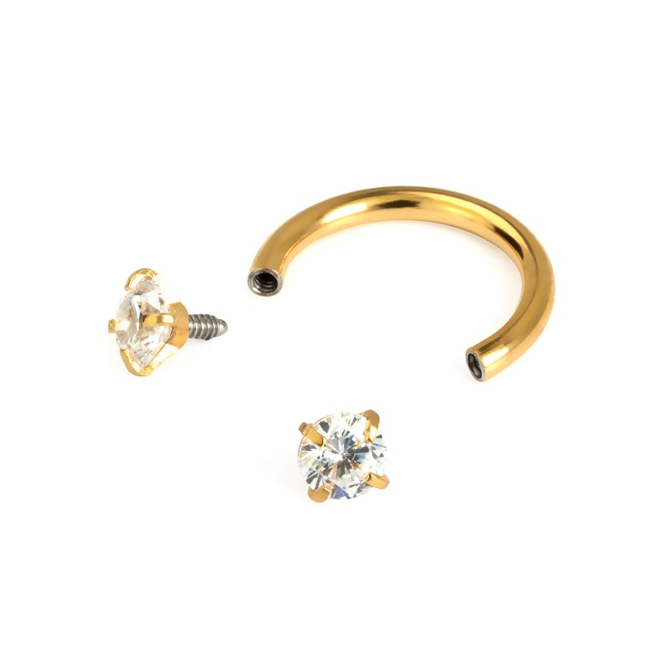 Herradura con rosca interior y brillantes redondos