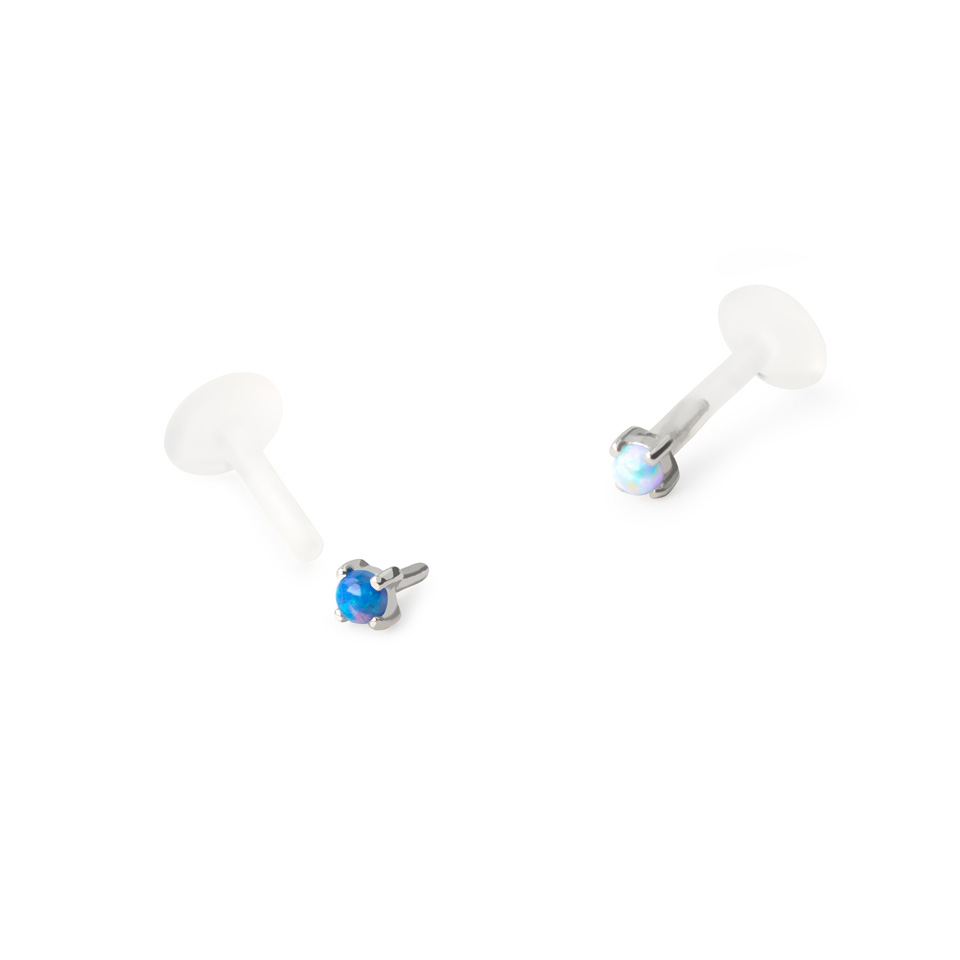 Labret de oro de 14 quilates con ópalo