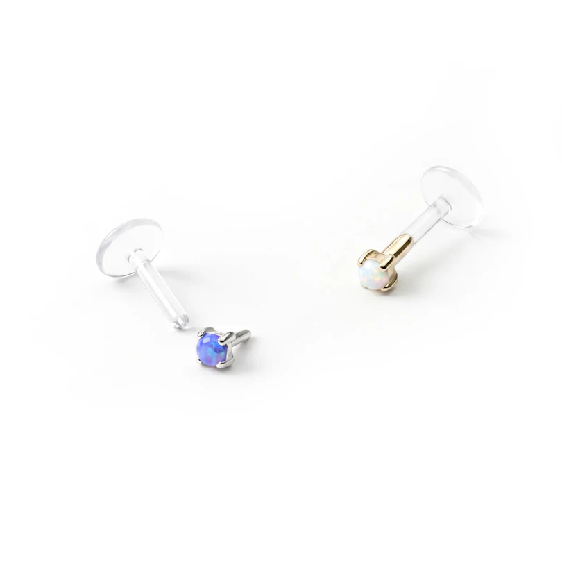 Labret de oro de 14 quilates con ópalo
