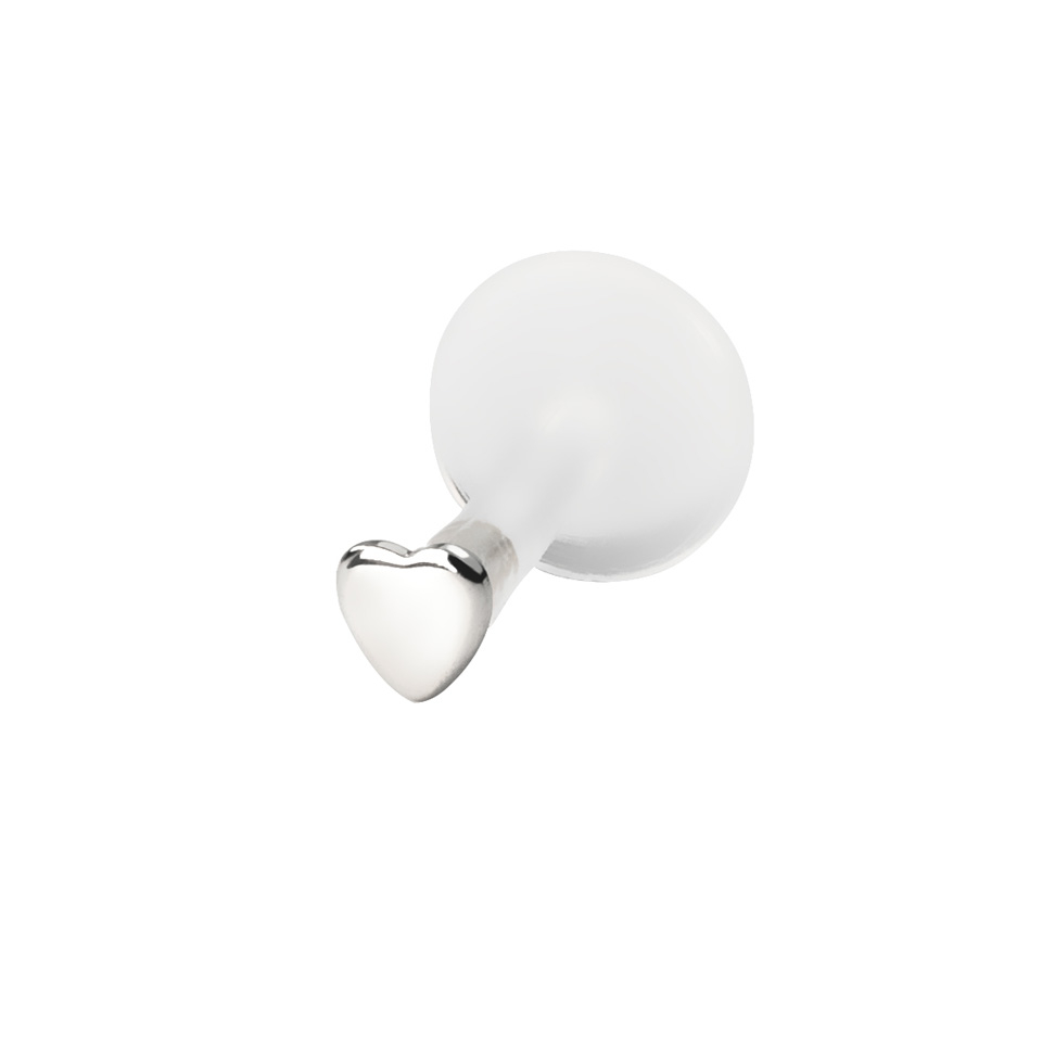 Labret con corazón de oro 14 quilates-Oro blanco 14K / PTFE