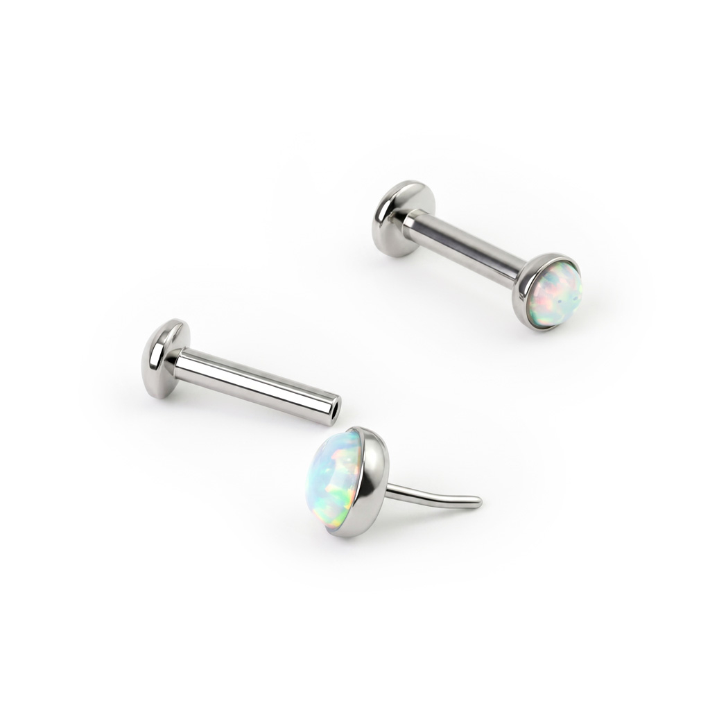 Labret push-in con ópalo