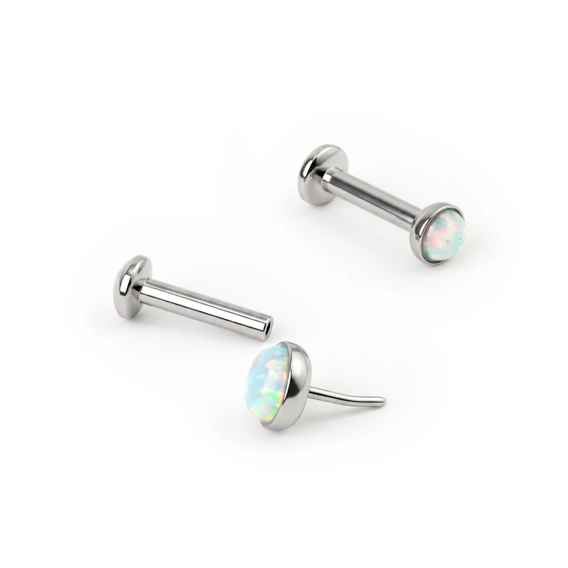 Labret push-in con ópalo