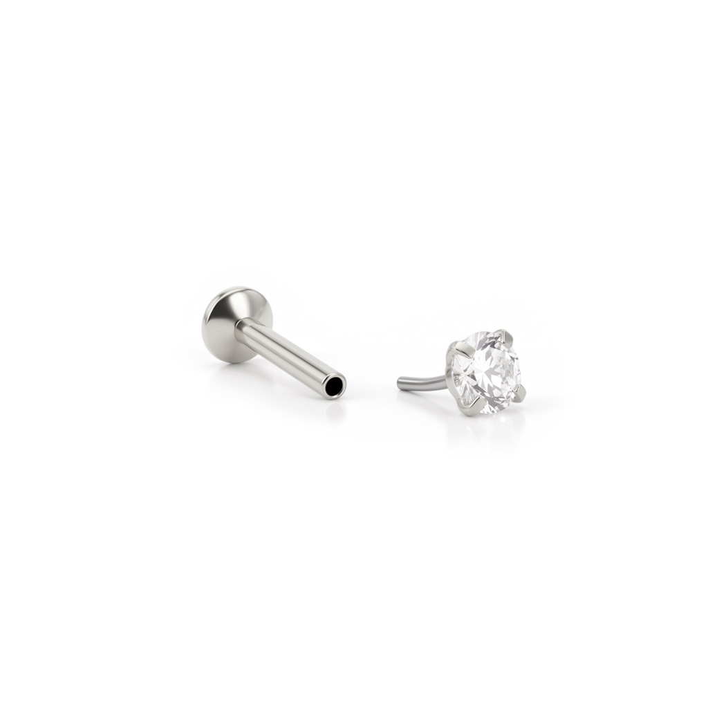 Labret push-in a presión con brillante