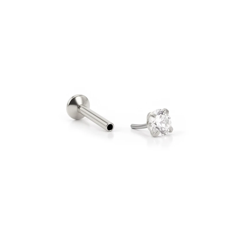 Labret push-in a presión con brillante