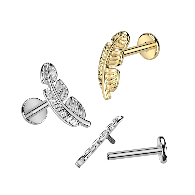 Labret de titanio con una sofisticada hoja