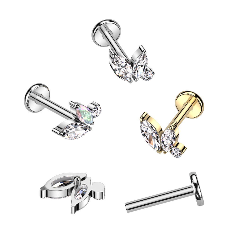 Delicado labret de titanio con rosca interna