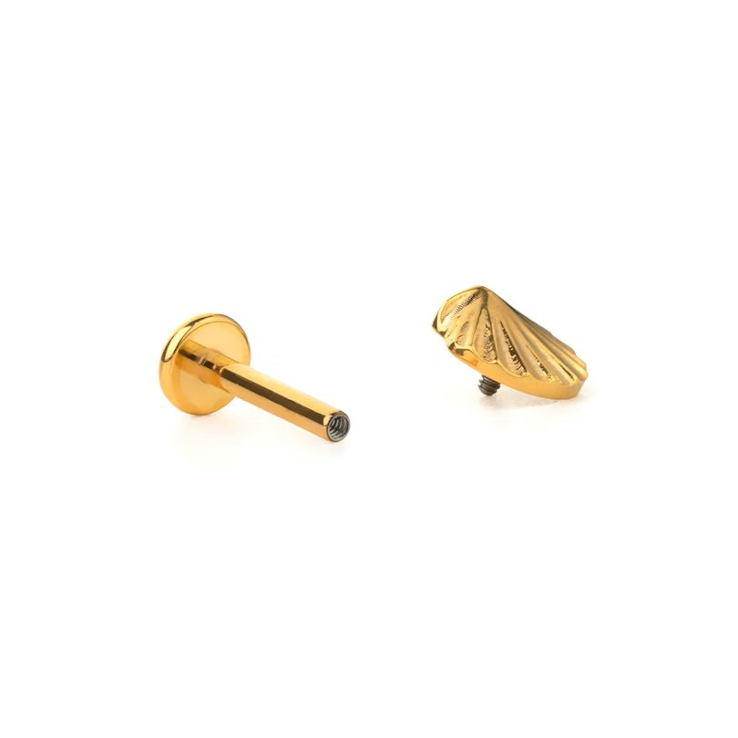 Labret de titanio con concha