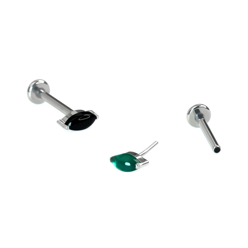 Labret de titanio con piedra natural