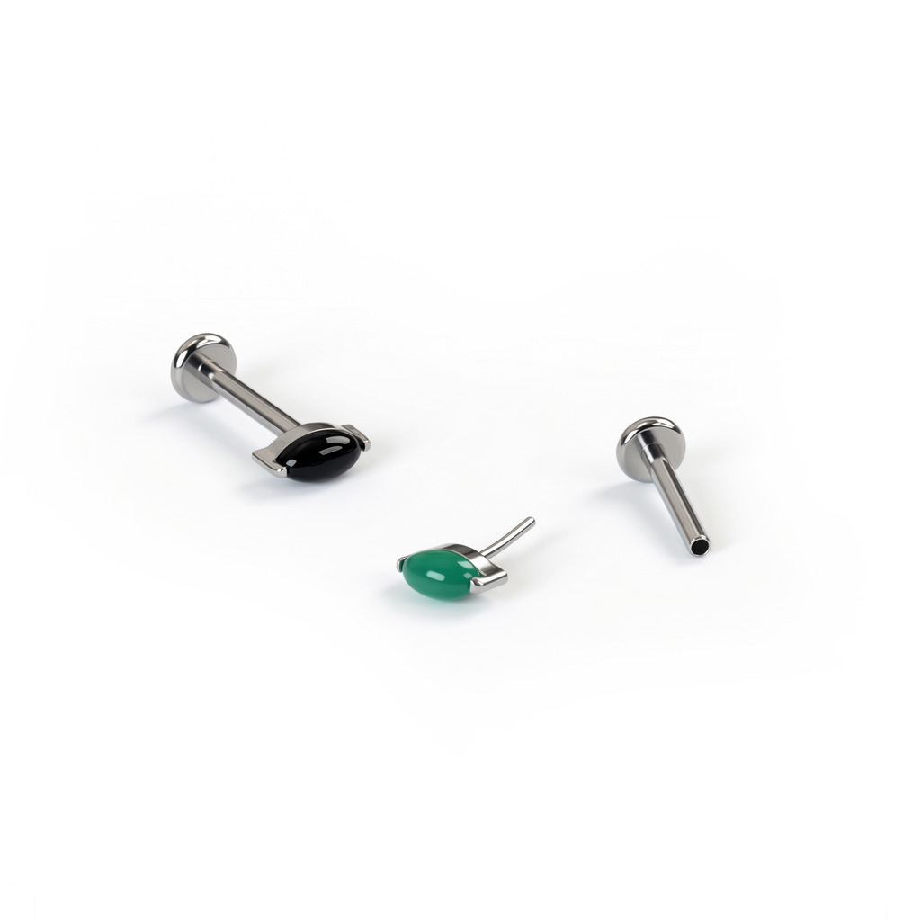 Labret de titanio con piedra natural