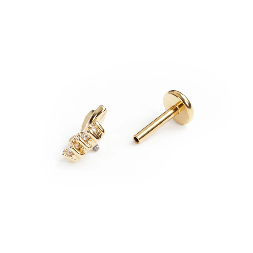 Labret de mariposa con pedrería