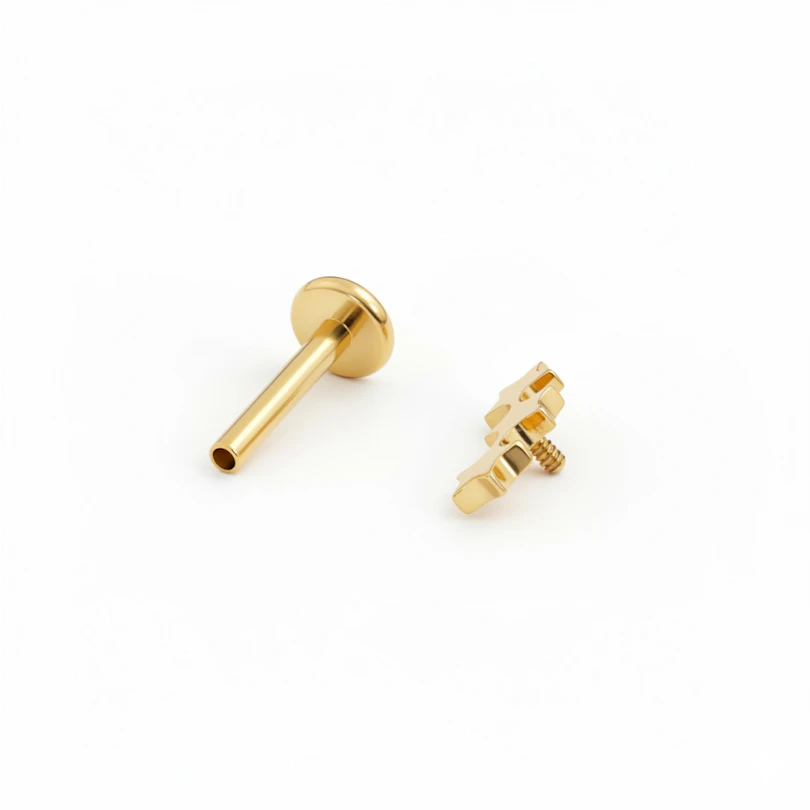 Labret de titanio con tres estrellas
