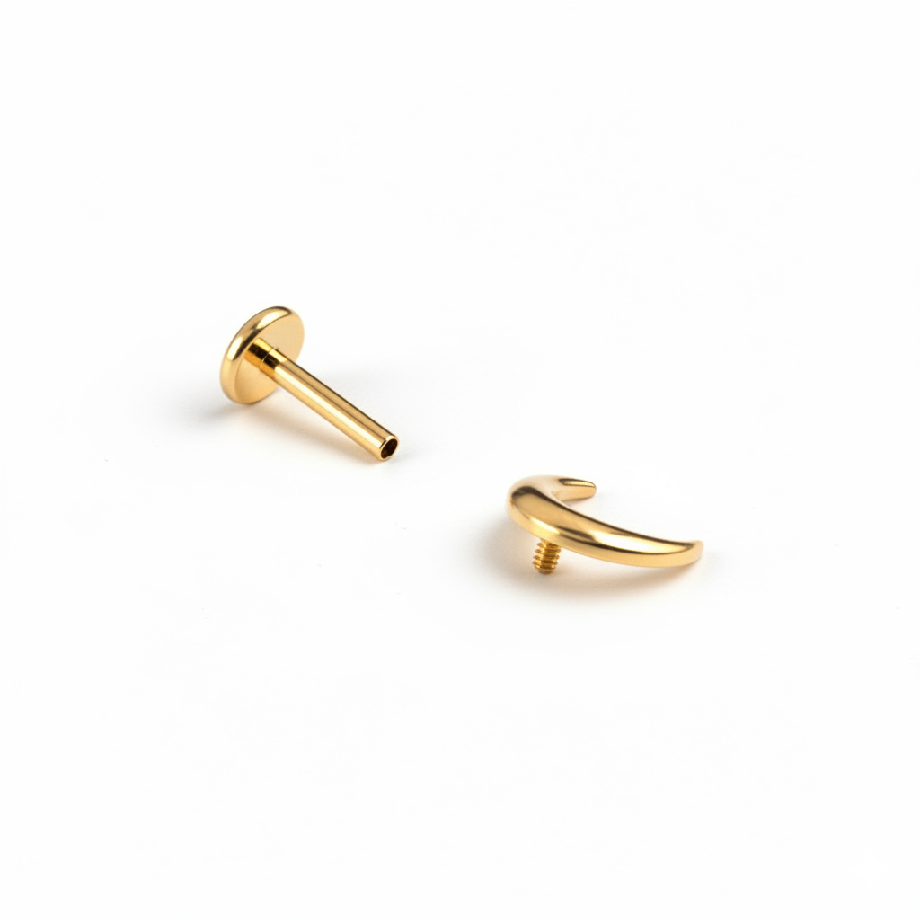 Labret luna creciente de titanio