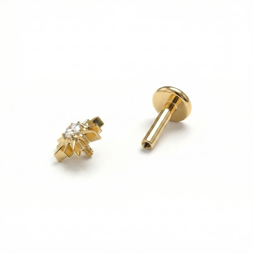 Labret de rayos solares de titanio