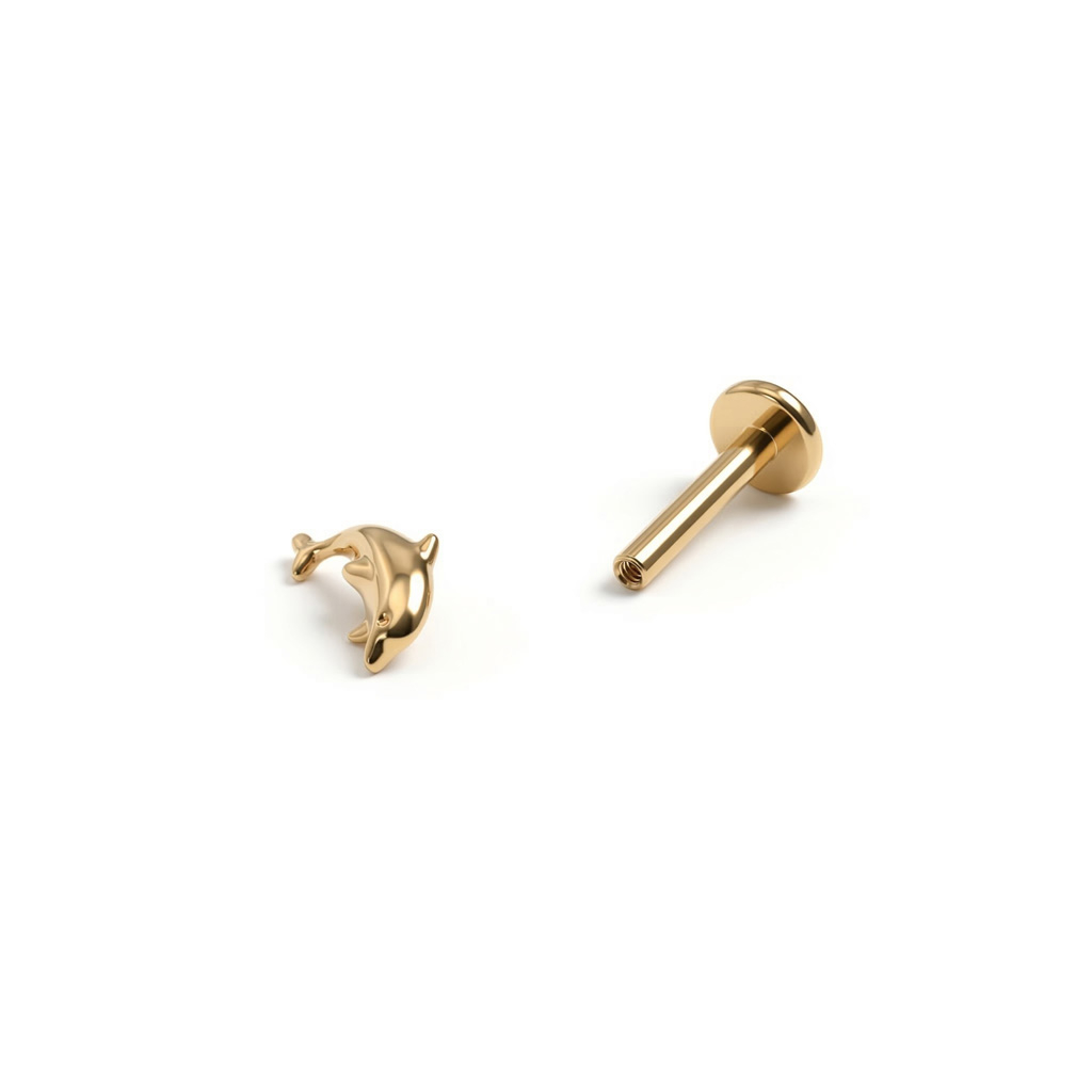 Labret delfín de titanio
