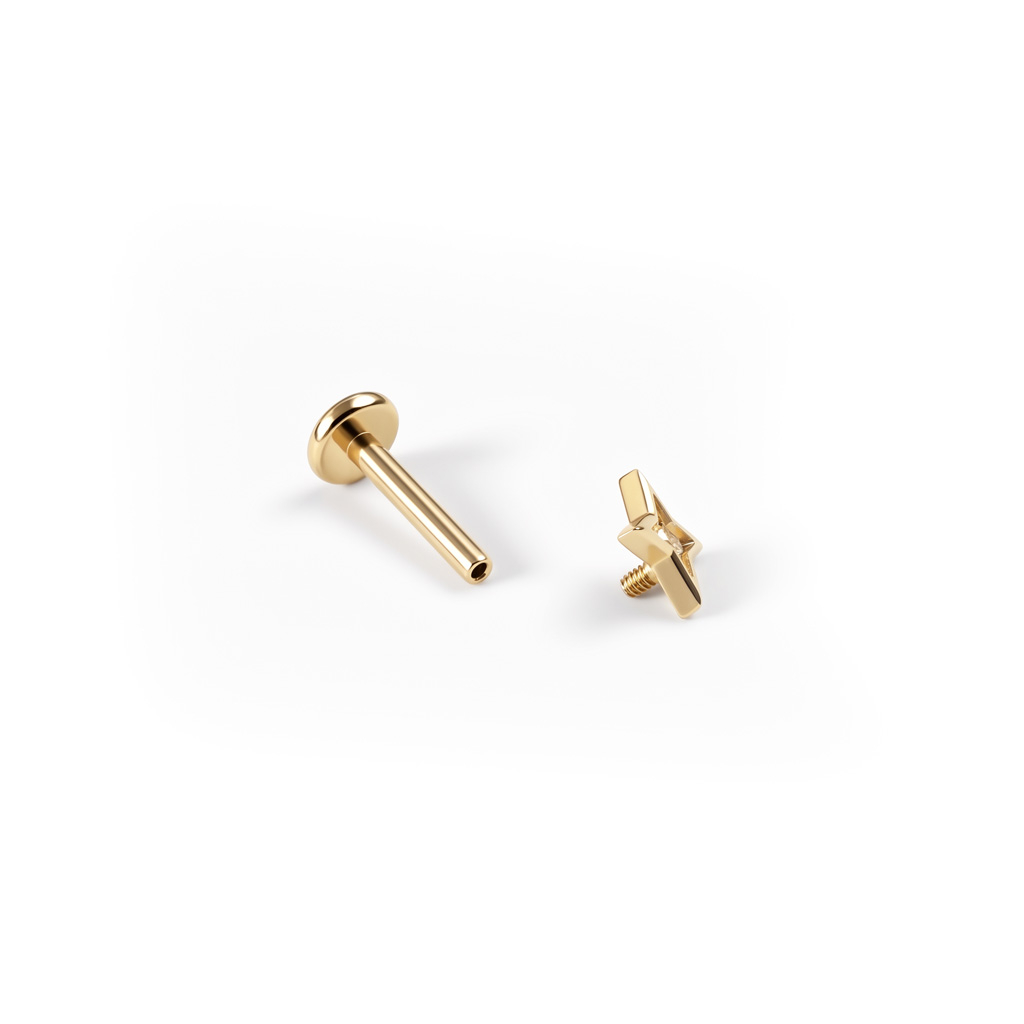 Labret estrella geométrica de titanio