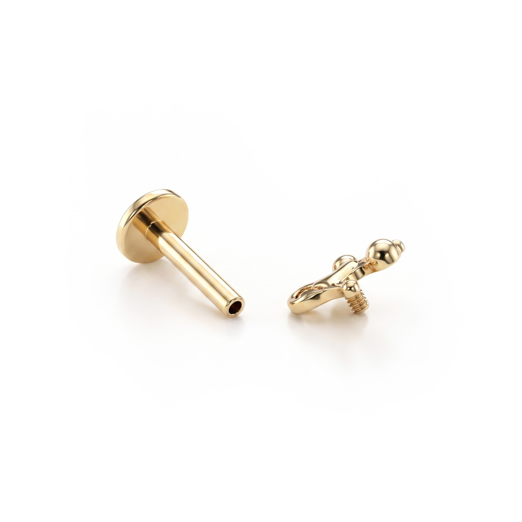 Labret globo de perrito en titanio