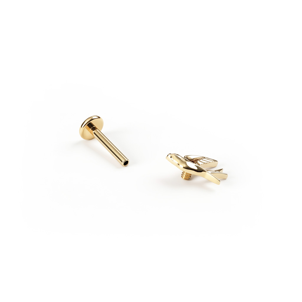 Labret de golondrina en titanio