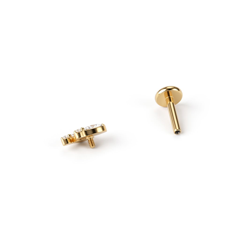 Labret de titanio con doble gota escalonada