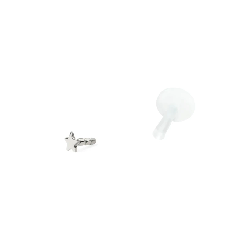 Labret con estrella en oro de 14 quilates