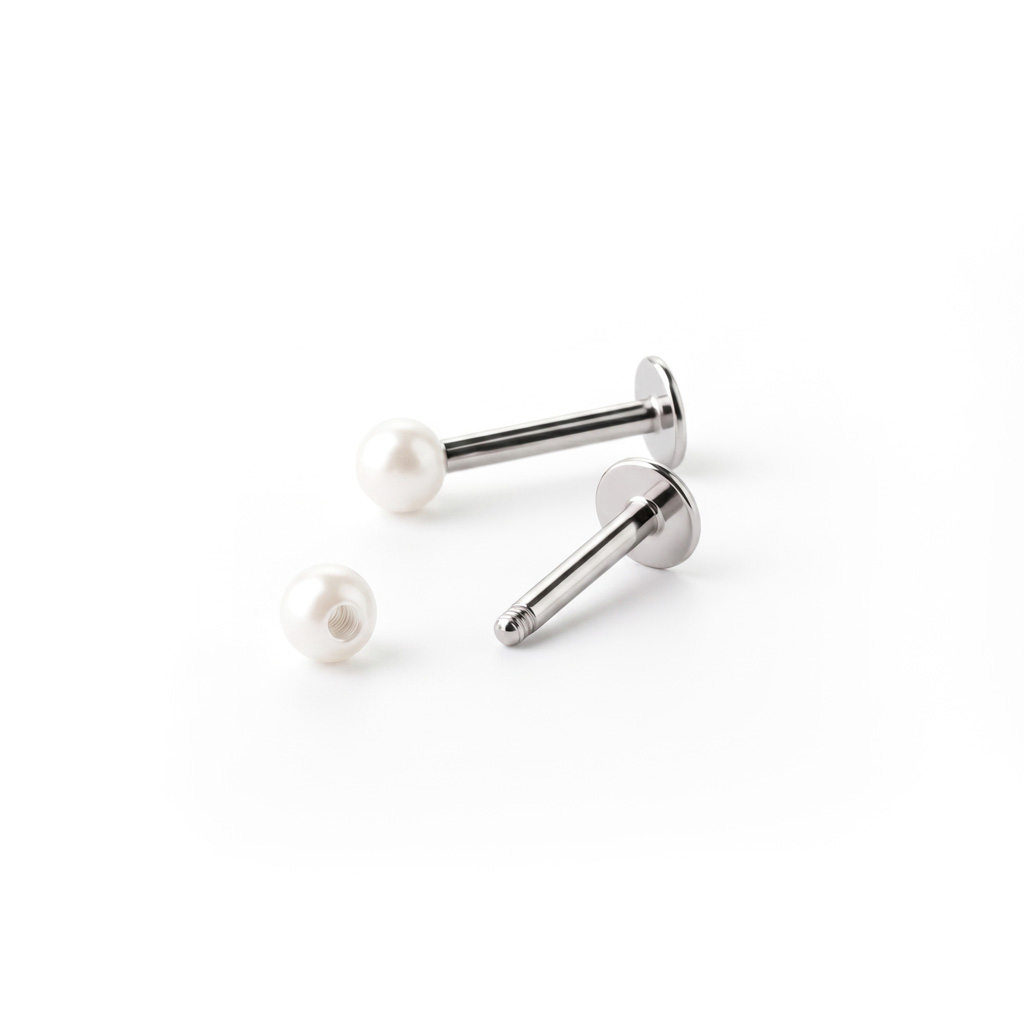 Labret con bola de perla de acrílico en varios colores