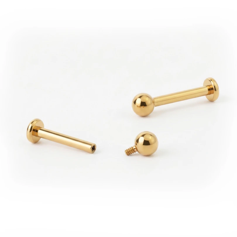 Labret de titanio con rosca interna en varios colores