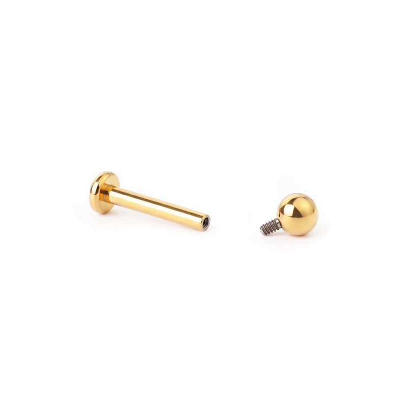 Labret de titanio con rosca interna en varios colores