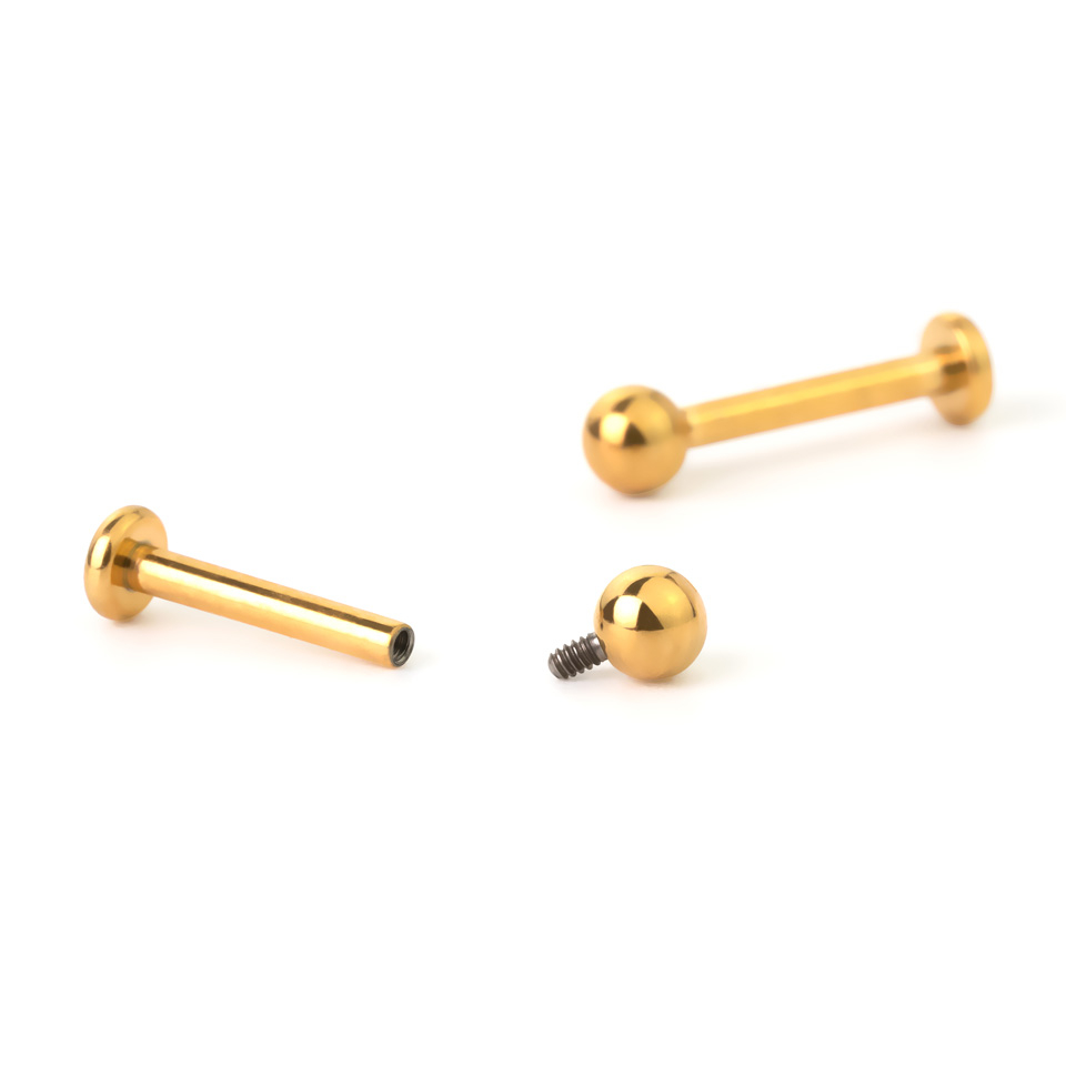 Labret de titanio con rosca interna en varios colores