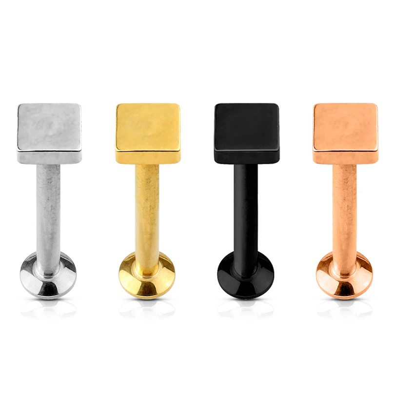 Labret con cuadrado y rosca interior
