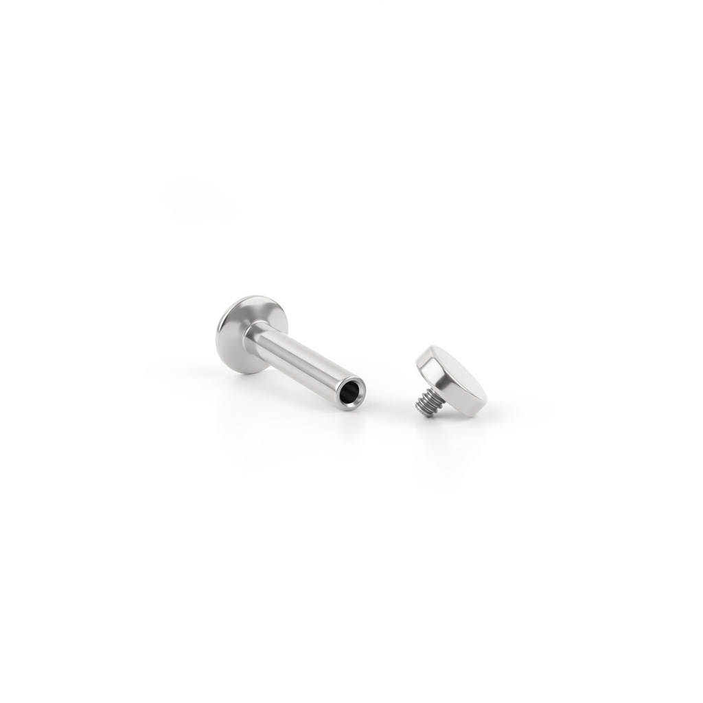 Labret con parte superior circular y rosca interior