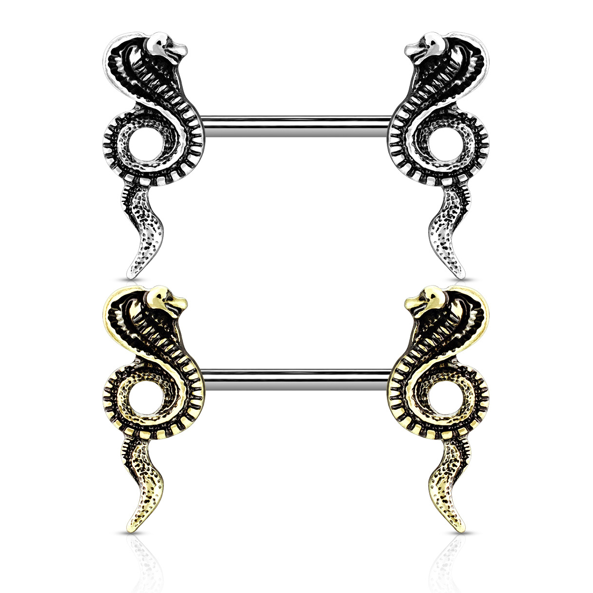 Piercing para el pezón con cobras