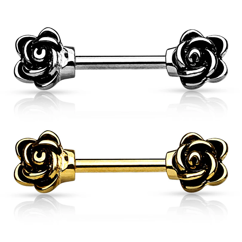 Piercing para el pezón con rosas