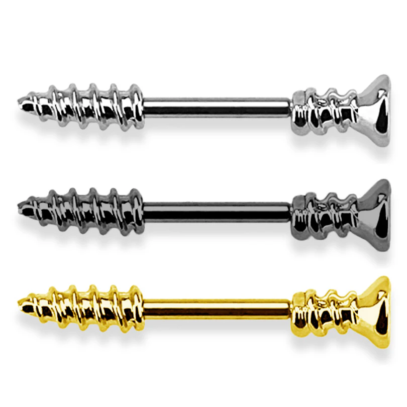 Piercing para el pezón en forma de tornillo