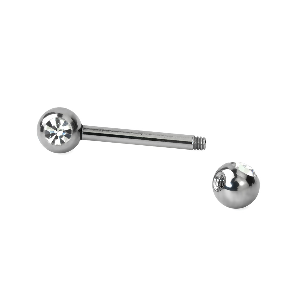 Piercing para el pezón con circonitas en varios colores