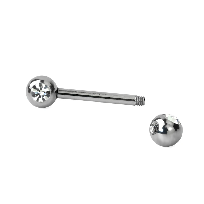 Piercing para el pezón con circonitas en varios colores