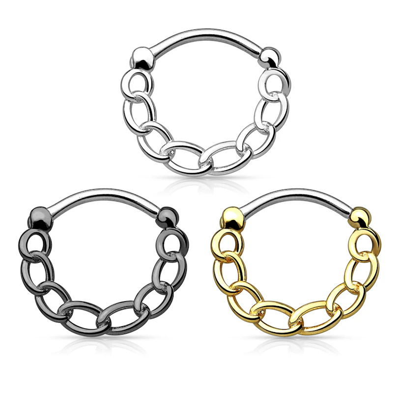 Piercing para el septum con cadena