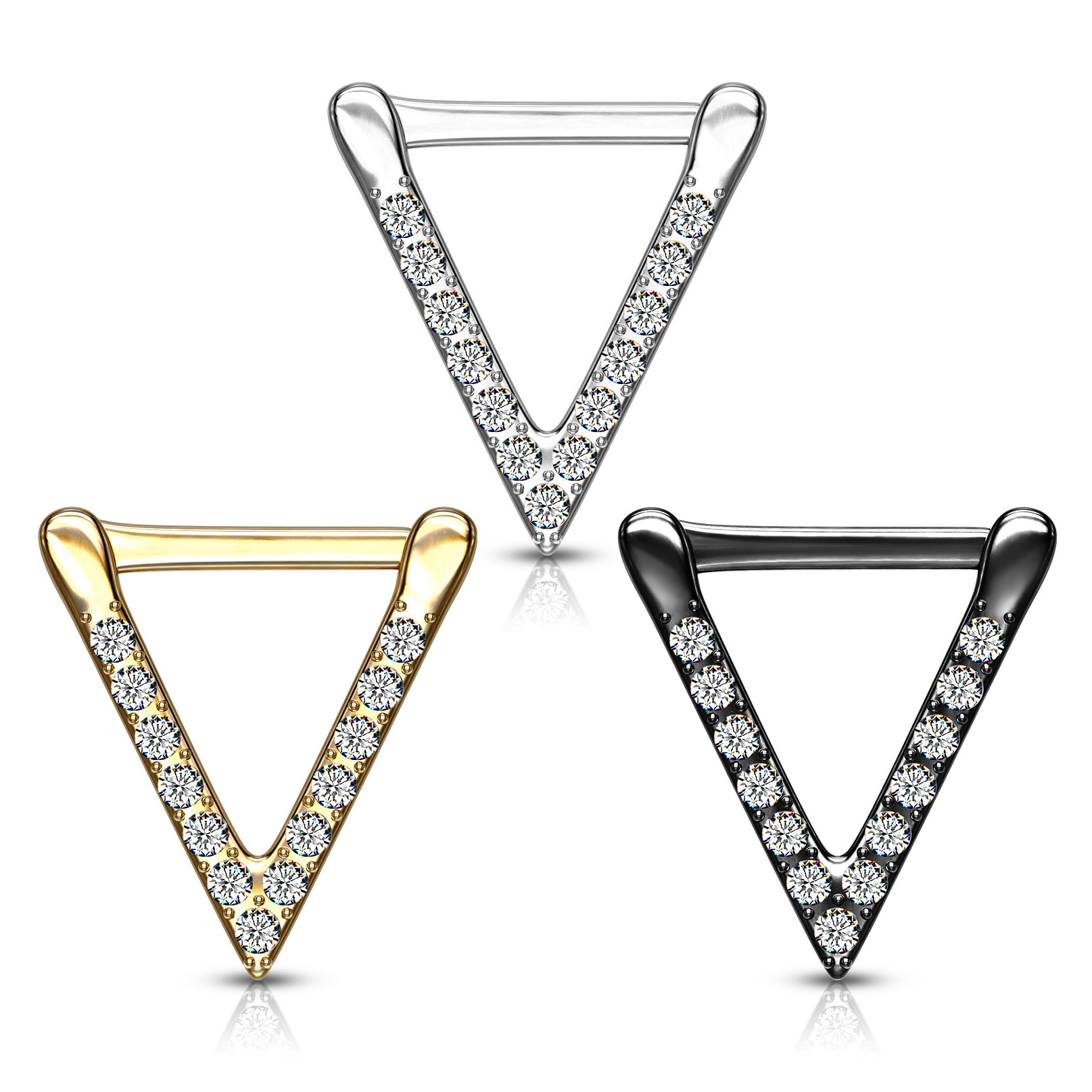 Piercing para el septum en forma de triángulo