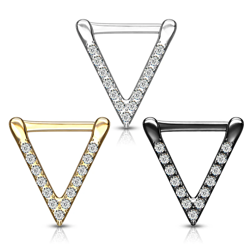 Piercing para el septum en forma de triángulo