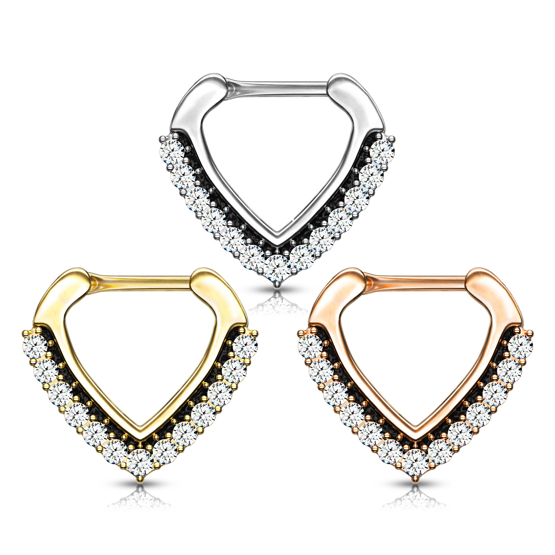 Piercing para el septum en forma de V