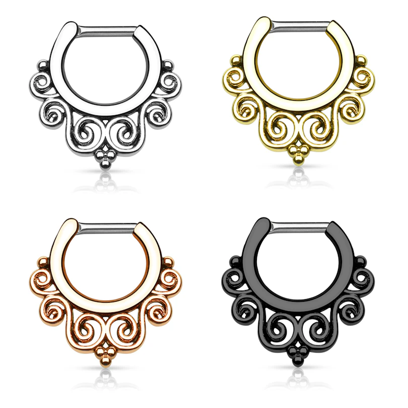 Clicker para el septum con diseño curvo