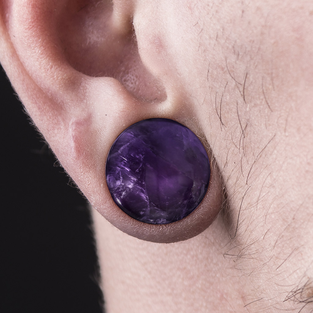 Plug de amatista con O-ring
